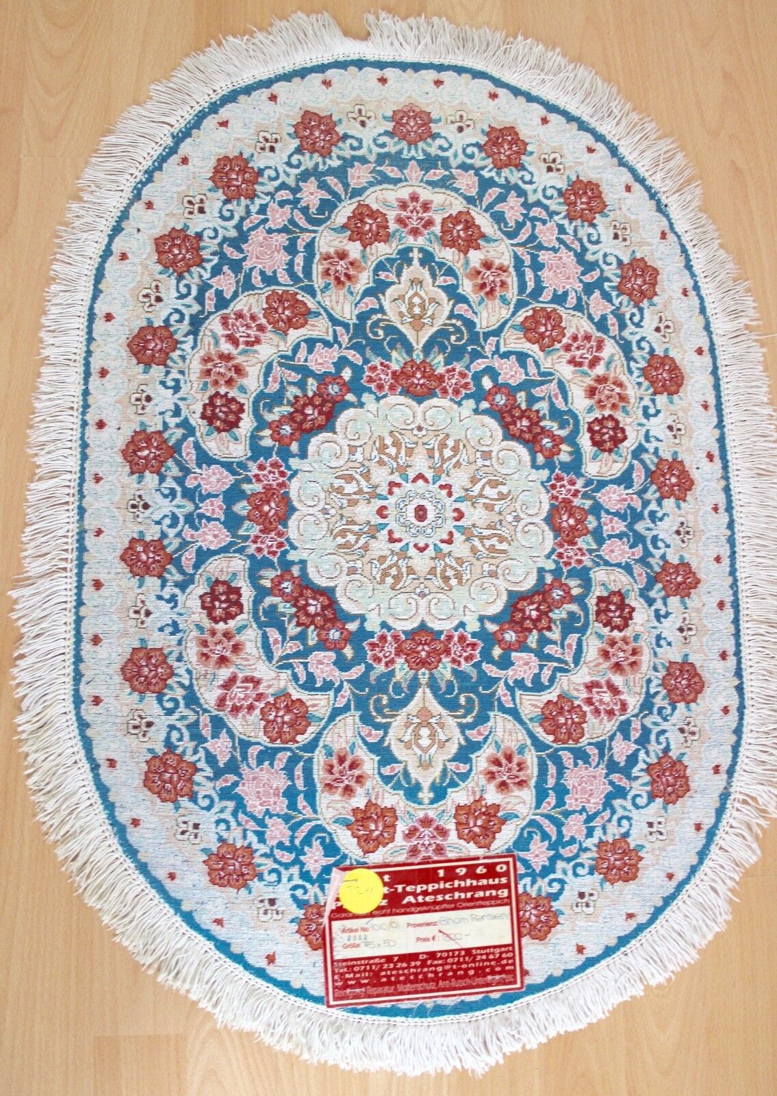 Ghom Orientteppich Perserteppich Seide Handgeknüpft 75x50 cm 1 Mio Knoten Läufer - Antikhandel-Stuttgart