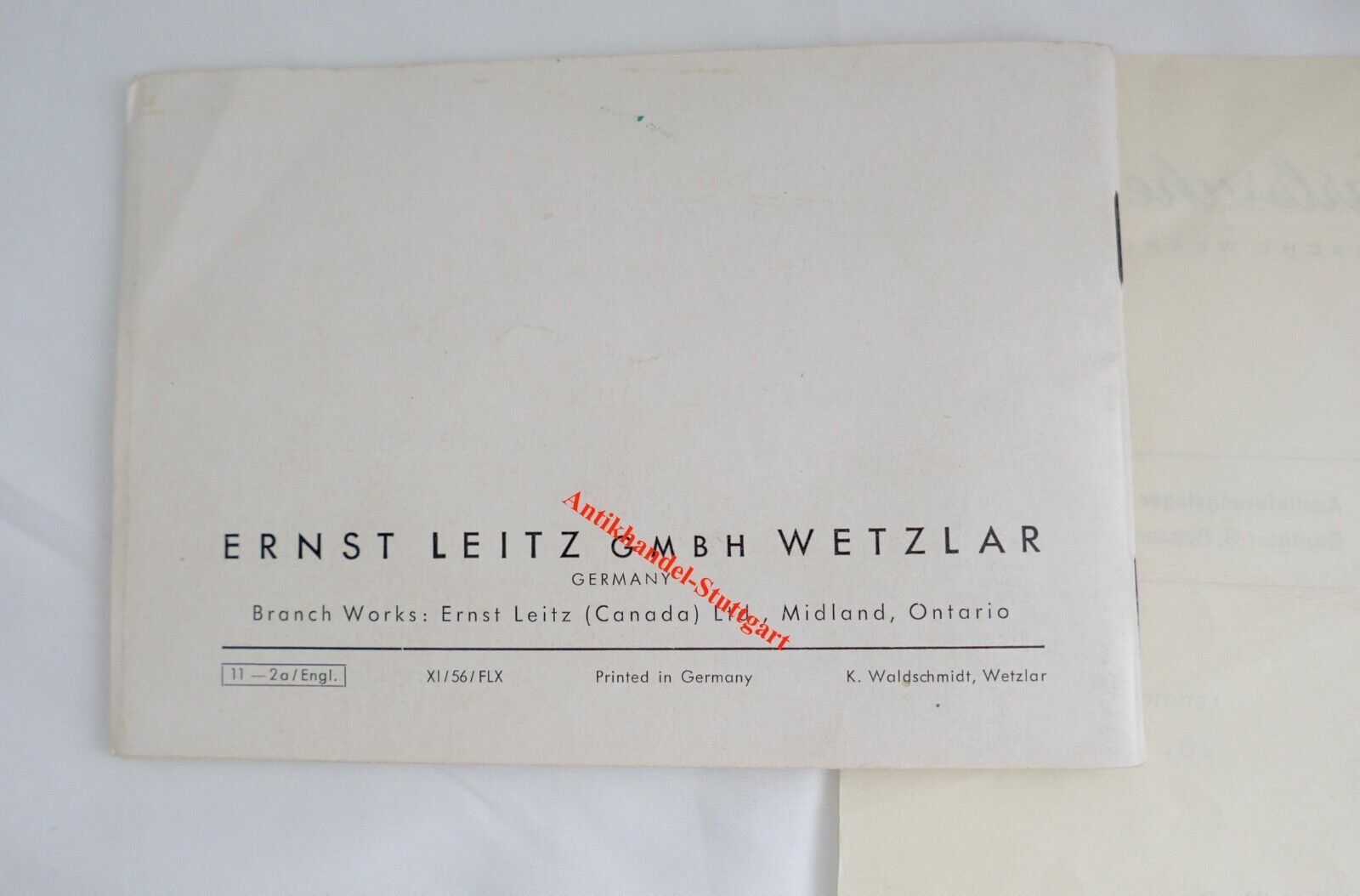 Leitz Leica III F Wetzlar original Schreiben und Papiere Handbuch aus 1966 - Antikhandel-Stuttgart