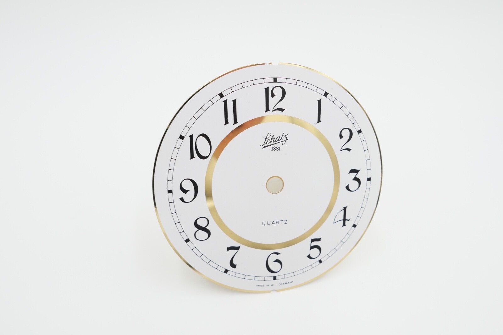 NEU aus Uhrmacherauflösung SCHATZ 1881 Quartz Zifferblatt Ersatzteile Messing - Antikhandel-Stuttgart