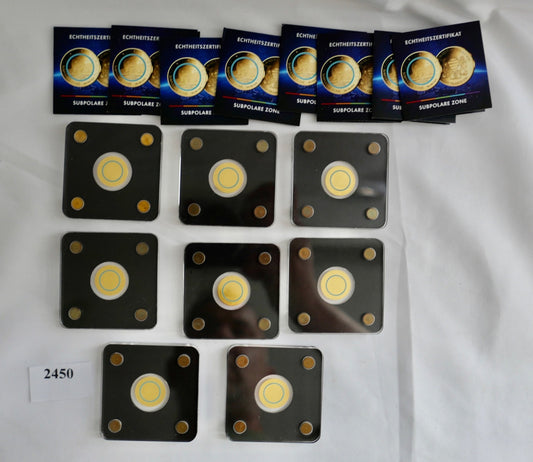 8 x Goldmünzen 3000 Francs 1/500 oz 2020 Subpolare Zone Eisbär