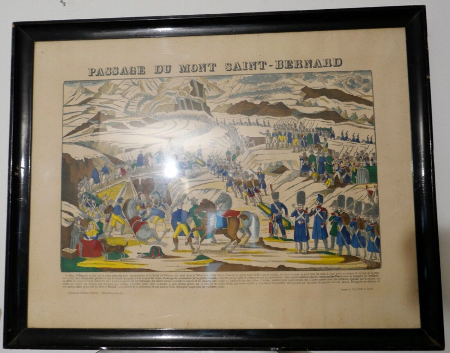 Bild Arme Frankreich France PASSAGE DU MONT SAINT - BERNARD Soldaten 68x54 cm - Antikhandel-Stuttgart