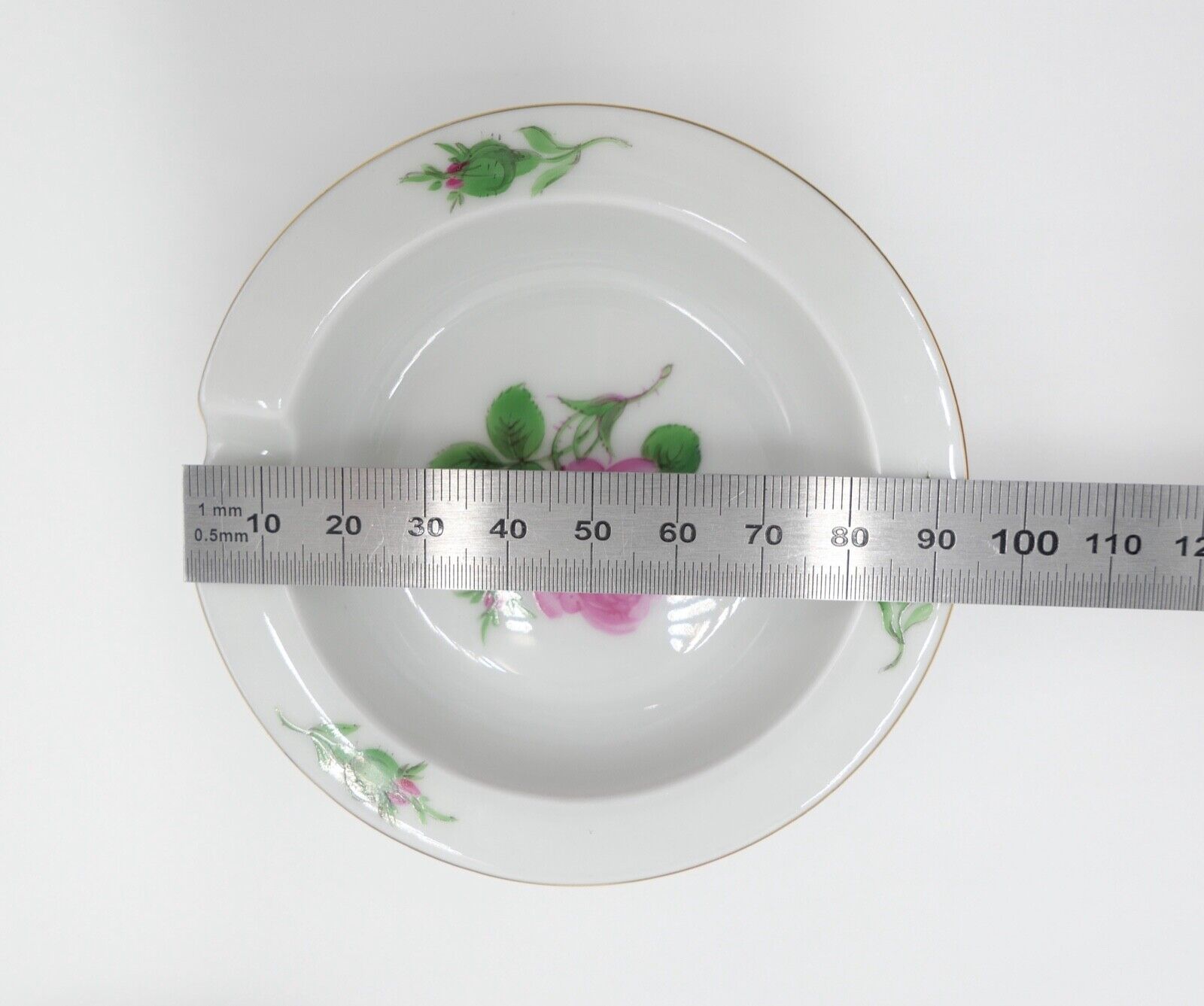 Meissen 1. & 2. Wahl SET " ROTE ROSE " Aschenbecher Vase Mokka Tasse Untertasse - Antikhandel-Stuttgart