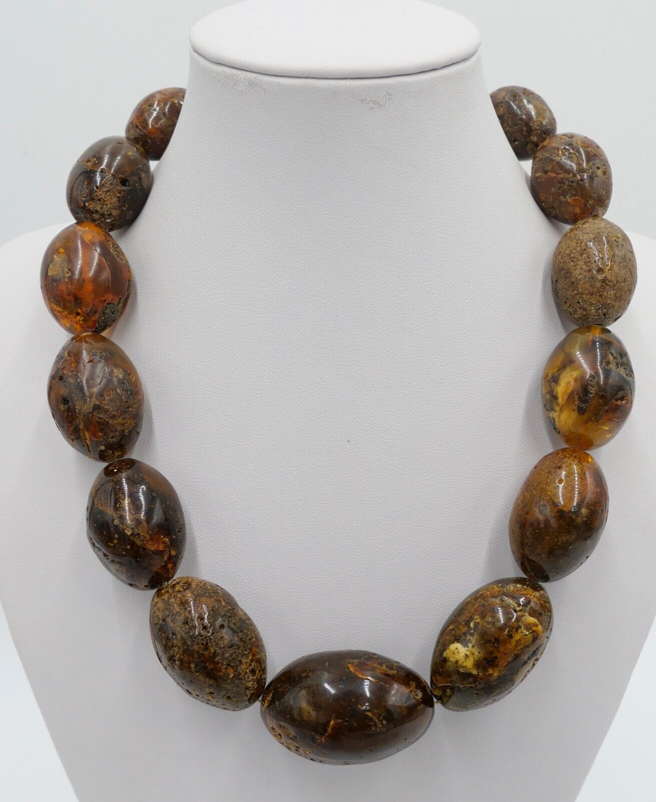 vintage alt XXL Bernstein Kette Halskette Collier Amber 115,6 gr - Antikhandel-Stuttgart