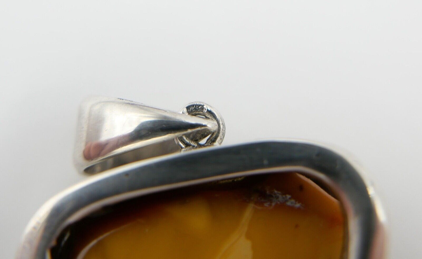 Großer Bernstein Butterscotch Anhänger Silber HANDGEFERTIGT 8,3 cm - Antikhandel-Stuttgart