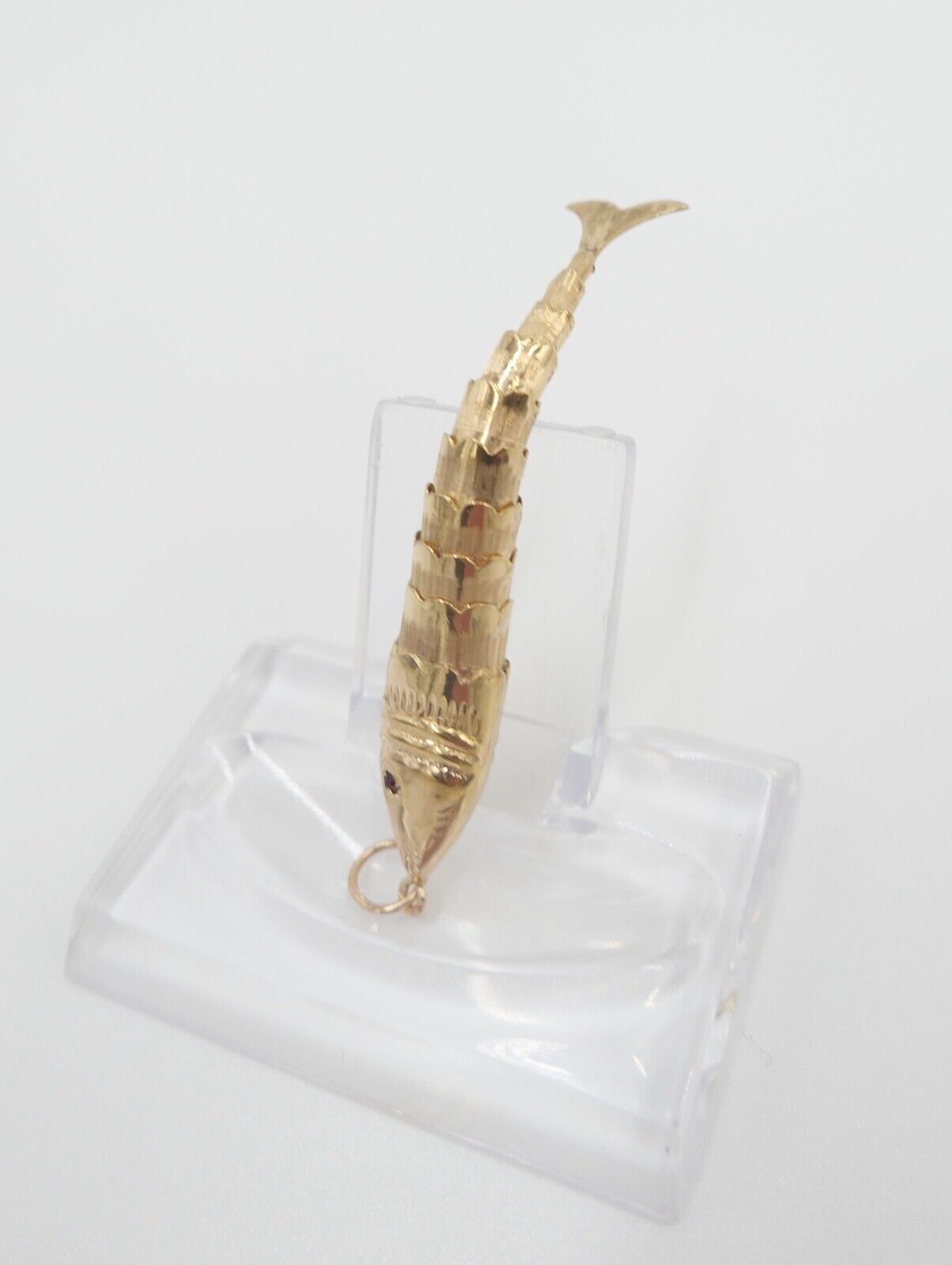 antik um 1938 beweglicher Fisch Anhänger Gold 800 Gelenkanhänger Portugal - Antikhandel-Stuttgart