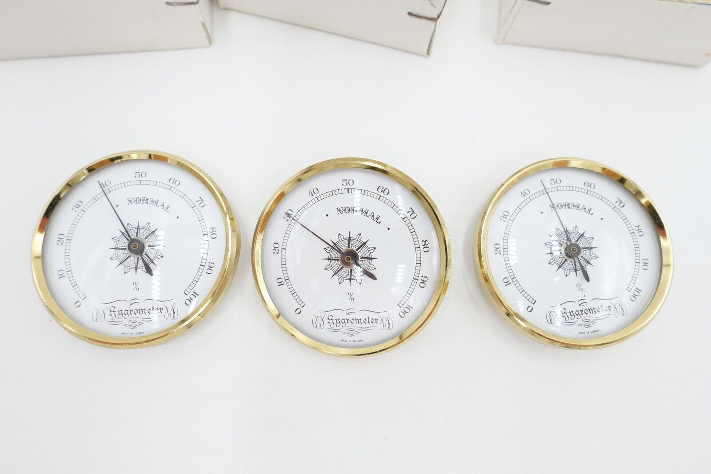 NEU aus Uhrmacherauflösung 80er Jahre 3x Hygrometer Zigarre Tabak Zubehör - Antikhandel-Stuttgart