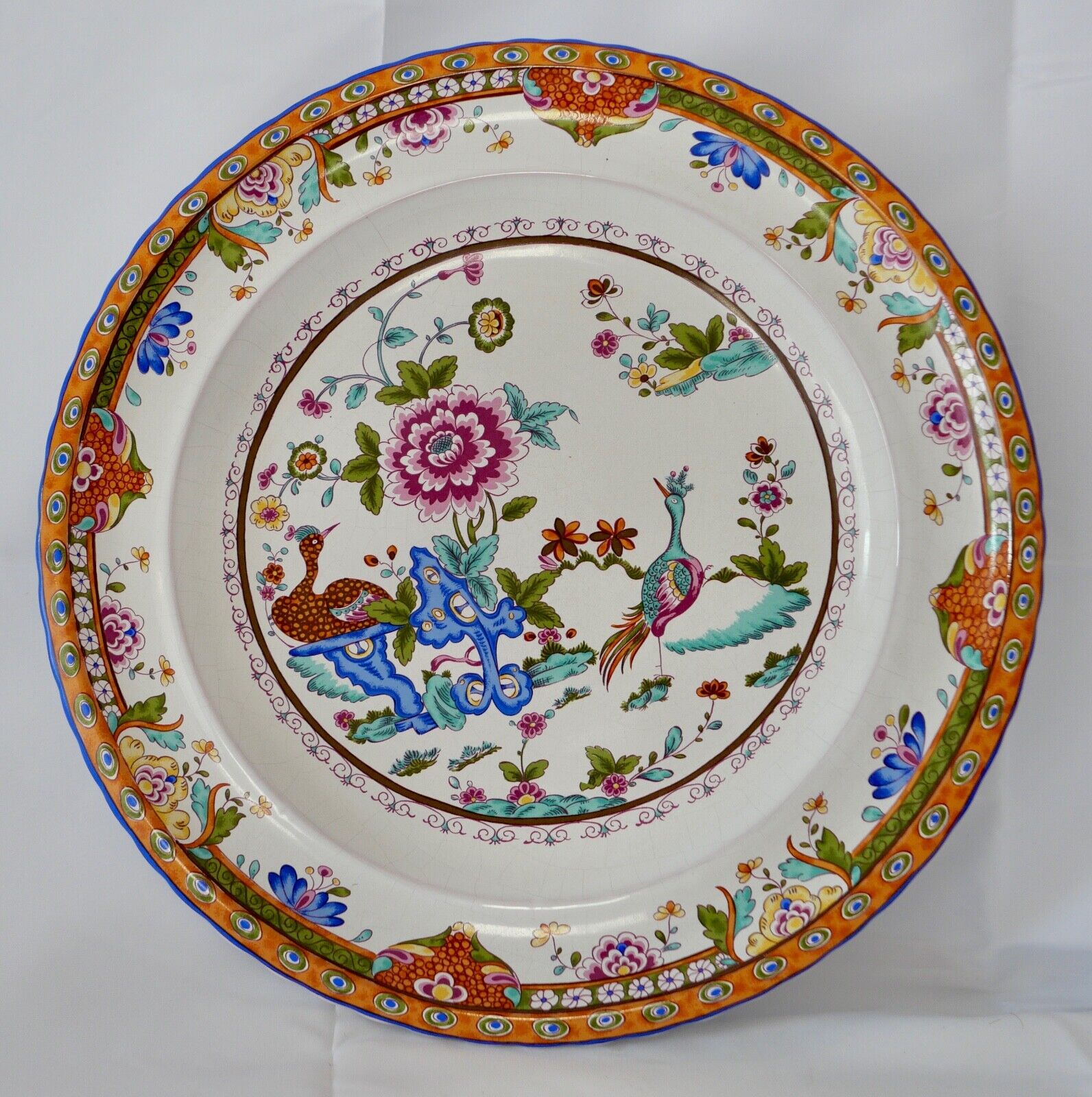 Wandteller Karlsruhe Majolika limitierte Auflage 1976 Ø 36 cm - Antikhandel-Stuttgart