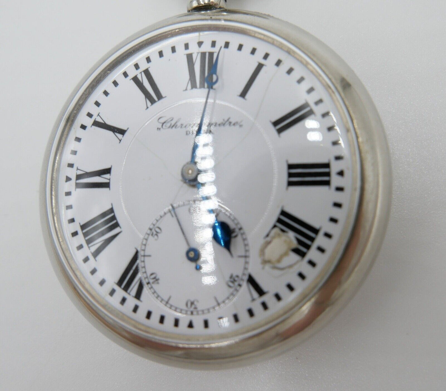 Alte Antike Taschenuhr Flügelrad Schweizer Kreuz Eisenbahn Ø 55mm Chronometer - Antikhandel-Stuttgart