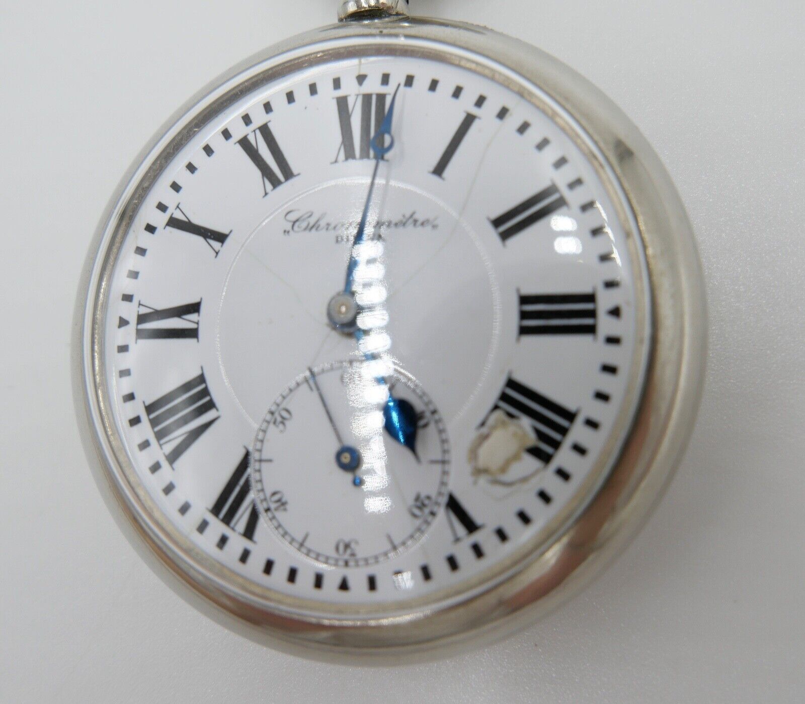 Alte Antike Taschenuhr Flügelrad Schweizer Kreuz Eisenbahn Ø 55mm Chronometer - Antikhandel-Stuttgart