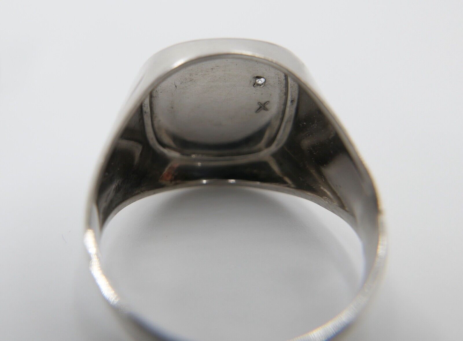 Alter Siegelring Herrenring mit Zirkonia 835 S Silber Größe 64 ohne Siegelgravur - Antikhandel-Stuttgart