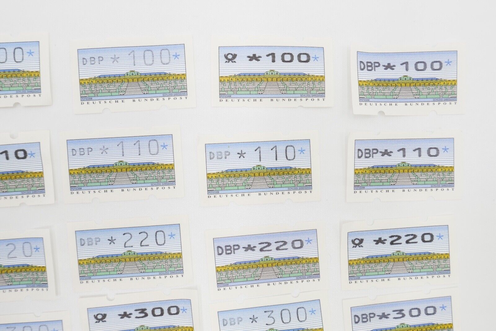 Briefmarken Bund ATM Marken der DBP diverse Beträge Pf - Antikhandel-Stuttgart