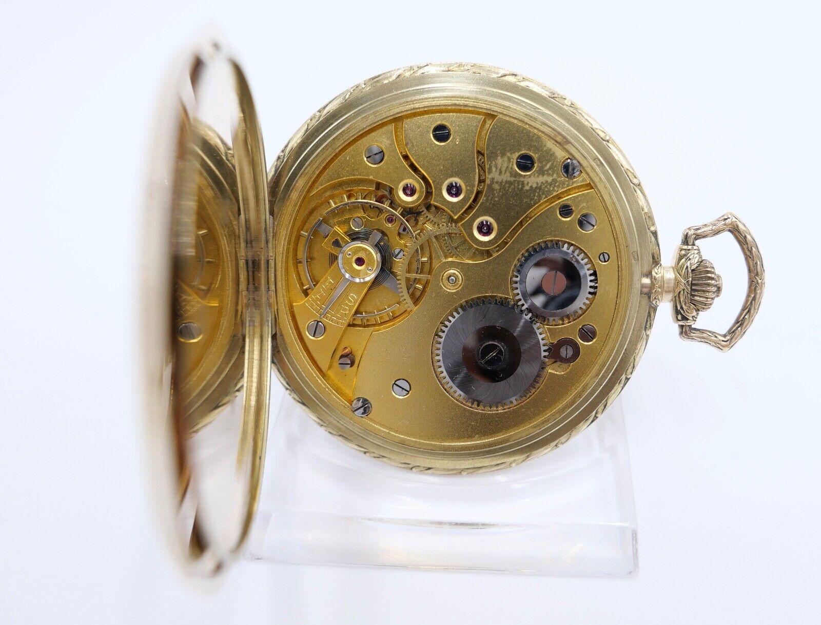 JHH J.H. Hasler & Fils 1916 - 1925 Savonette Taschenuhr 585 / 14K GOLD Ø 53 mm - Antikhandel-Stuttgart