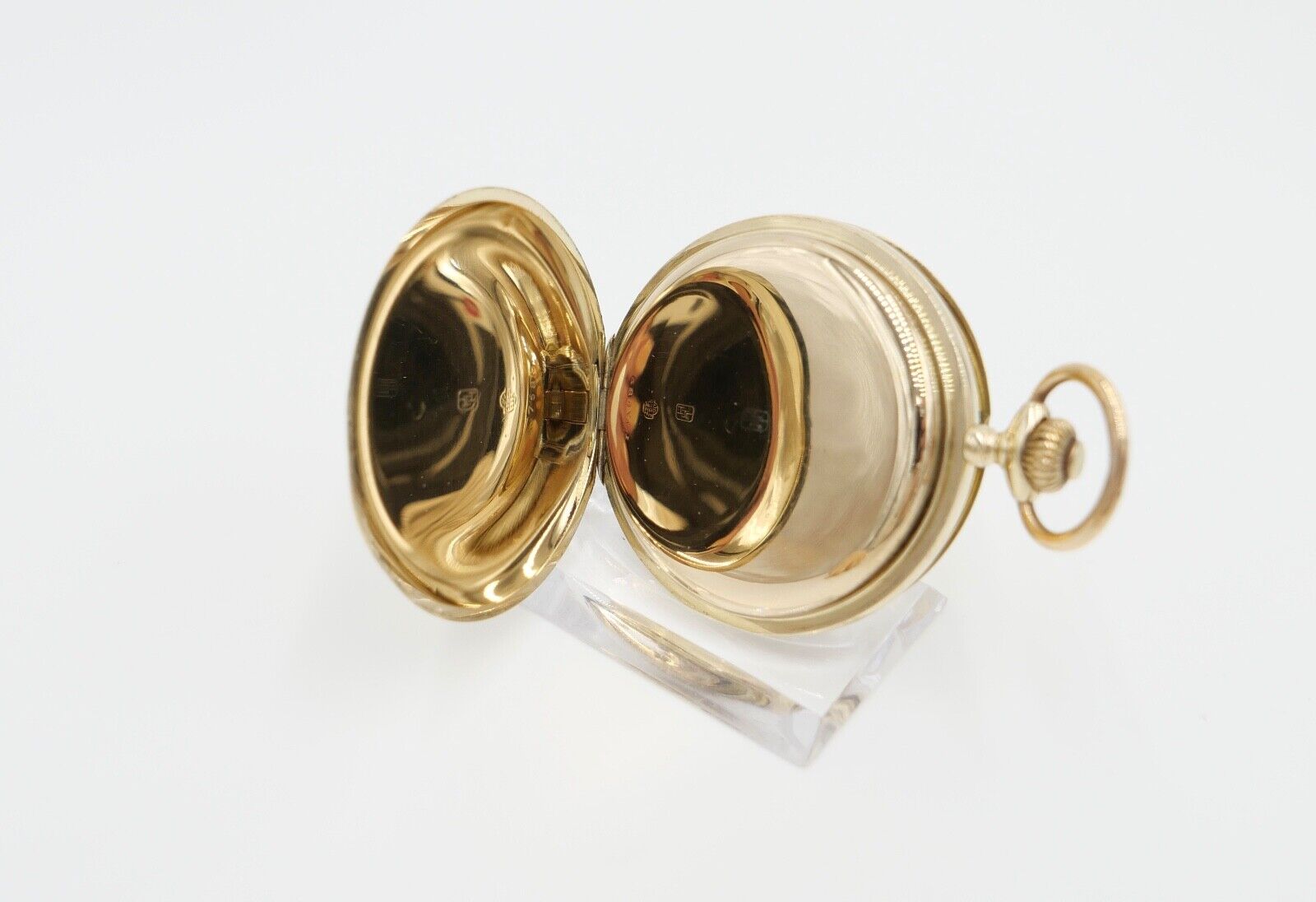 JHH J.H. Hasler & Fils 1916 - 1925 Savonette Taschenuhr 585 / 14K GOLD Ø 51mm - Antikhandel-Stuttgart