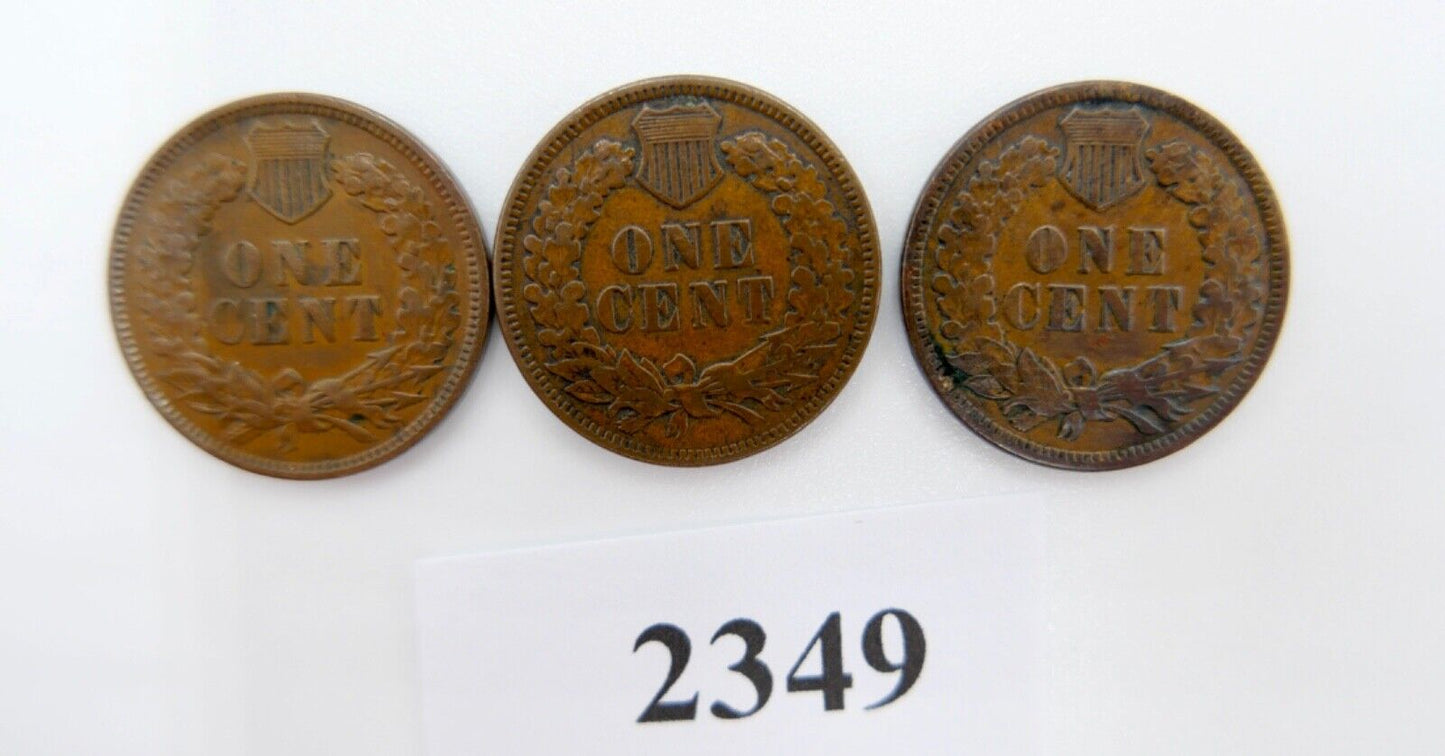 Posten Lot 3 Stück one 1 Cent USA indianer Kopf 1884 1888 1907 in SS-VZ - Antikhandel-Stuttgart