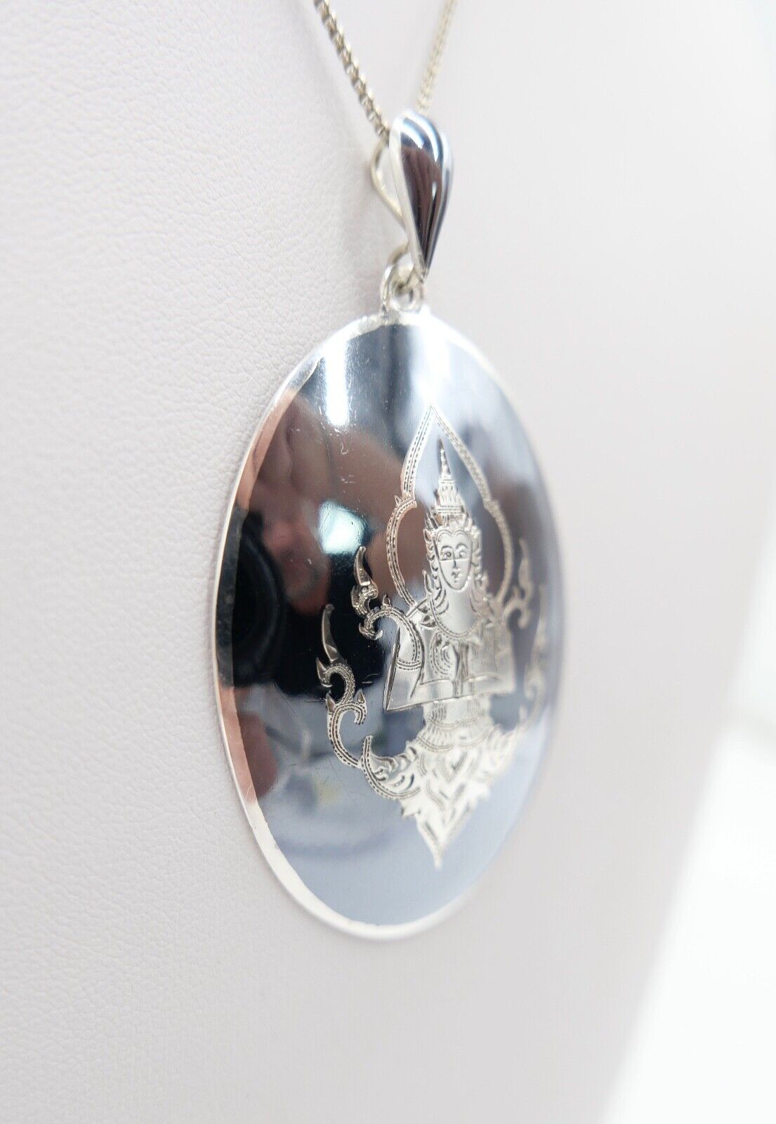 Siam Sterling 925 Silber Anhänger mit Emaille Motiv: Göttin - Antikhandel-Stuttgart