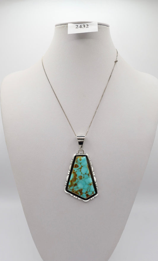 Lonnie Willie großer 925 Sterling Silber Türkis Navajo Anhänger