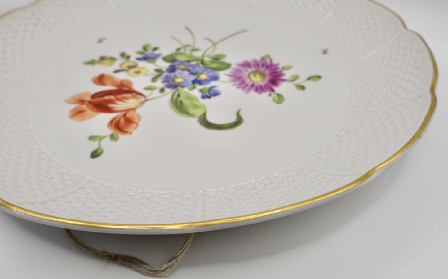 Ludwigsburg Porzellan Wandteller Blumendekor 26 cm Weihnachten 1957 DINKELACKER