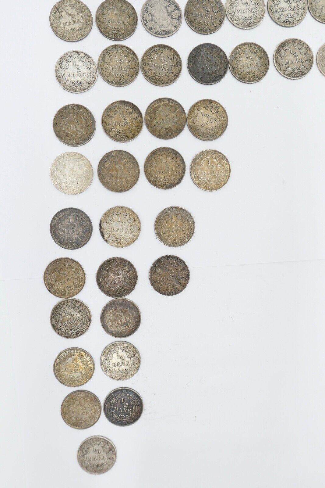 52x 1/2 Mark Jäger 16 / J.16 Silber 1905-1919 A D E F G ss-stg - Antikhandel-Stuttgart