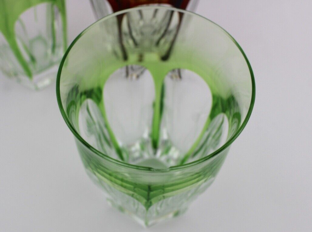 6x original bunte Kristall Gläser " MOSER CROMWELL " 12 cm - Antikhandel-Stuttgart