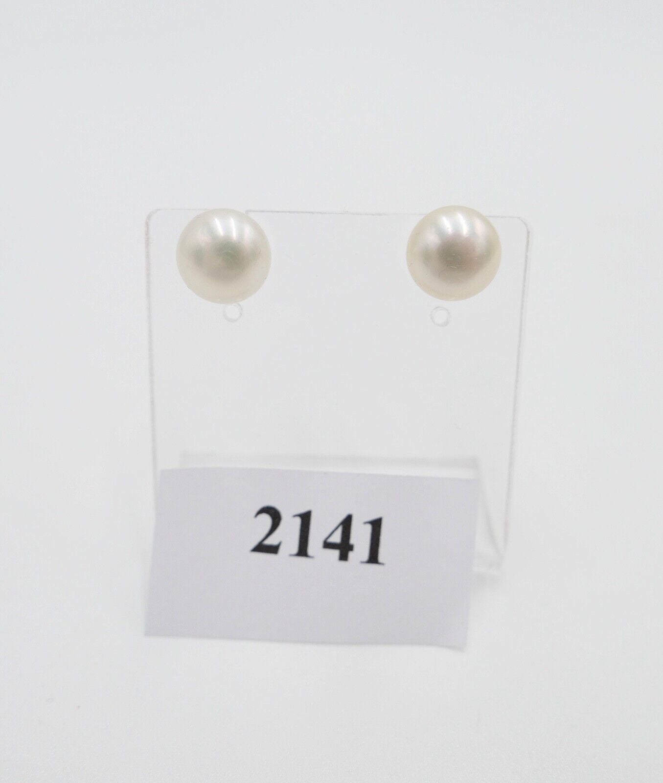 1980er Gelbgold 585 14K Perlen Ohrringe Ohrstecker Ø 9,3mm Butterfly Verschluss - Antikhandel-Stuttgart