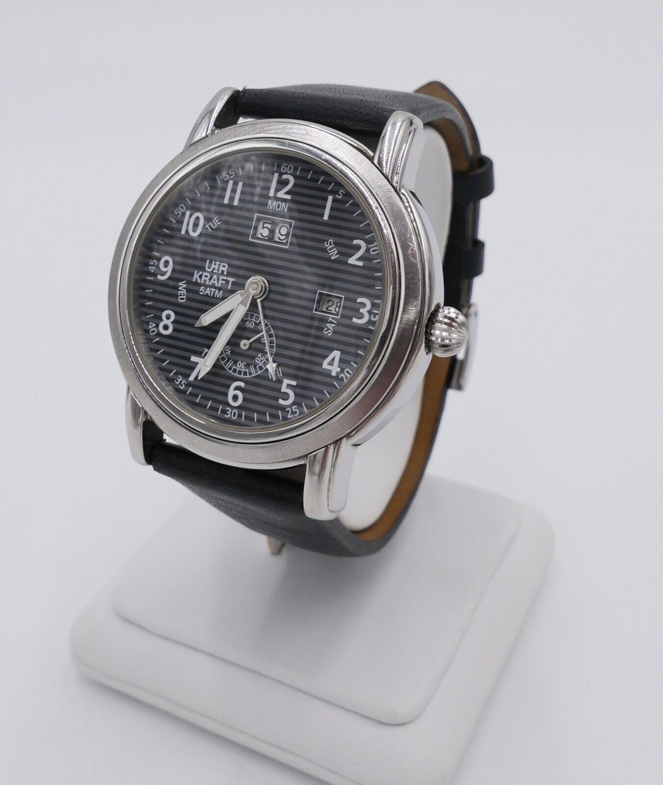 Uhr Kraft Quarz Chronograph Lederband Herrenuhr - Antikhandel-Stuttgart