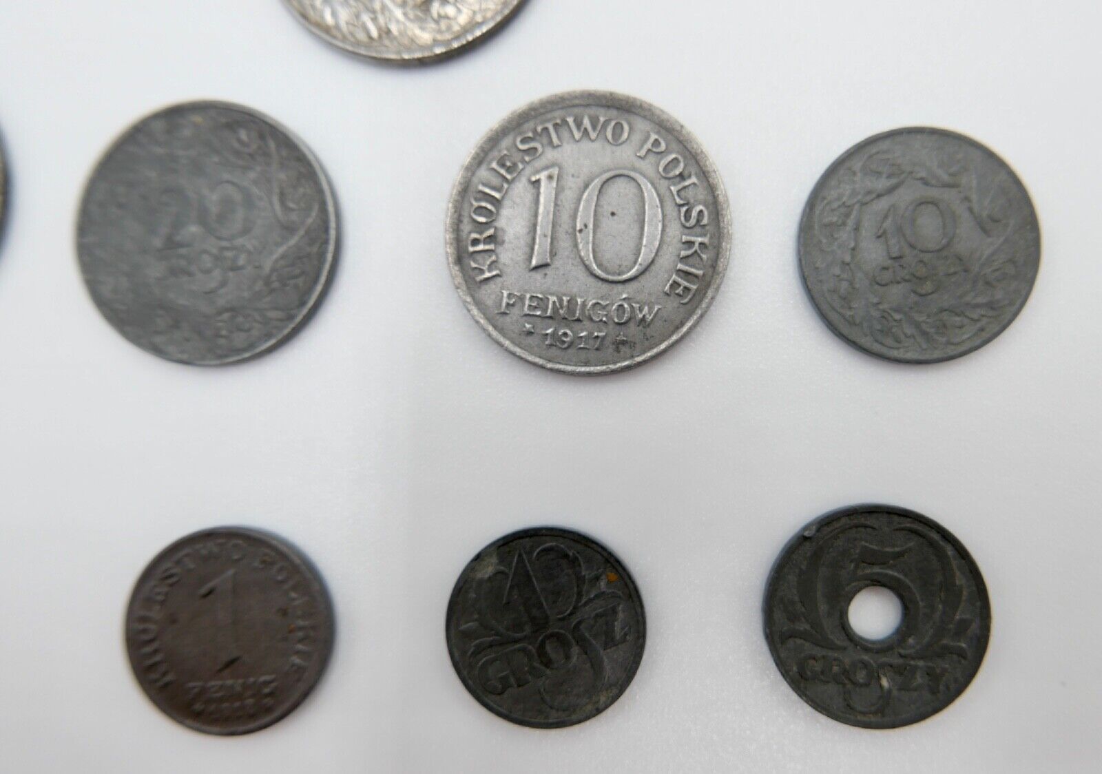 Posten Lot POLEN 1917-1939 Fenigow & Grozny Münzen 9 Stück Polskie - Antikhandel-Stuttgart