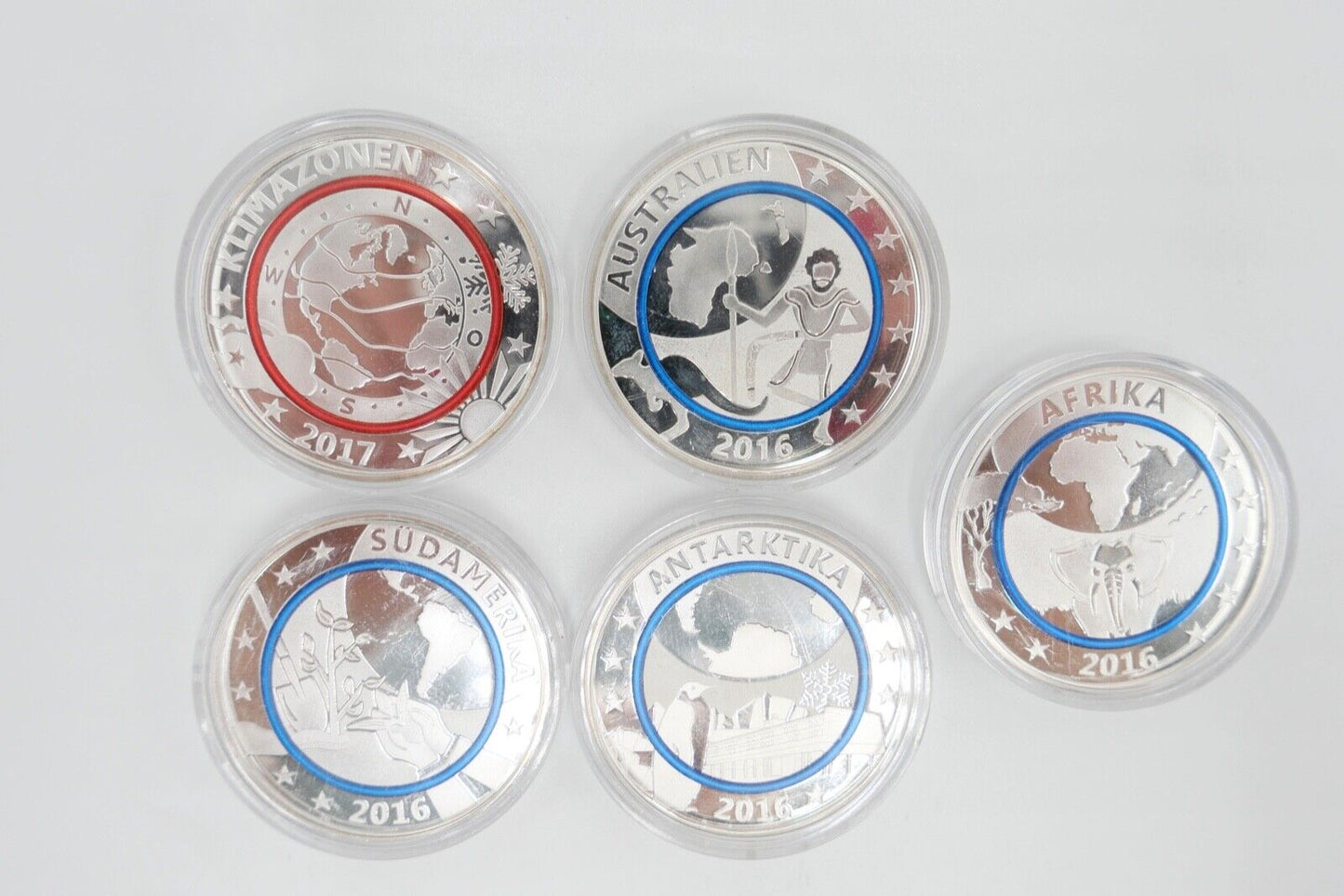 5 Stück Deutsche Sonder Gedenkausgabe - Blauer Planet Erde 2016 Silber 333 - Antikhandel-Stuttgart
