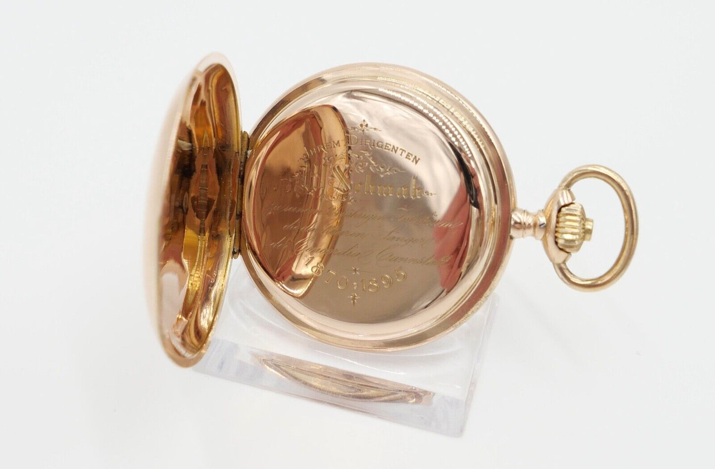 IWC Taschenuhr 750 / 18K GOLD 51mm 1894 / 1895 SW WS Savonette 2 Zeitzonen - Antikhandel-Stuttgart