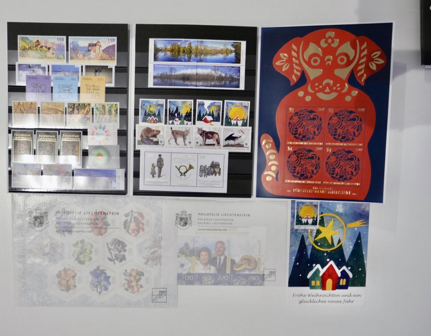 Konvolut Liechtenstein Philatelie Jahresausgabe 2009-2012, 2016, 2017