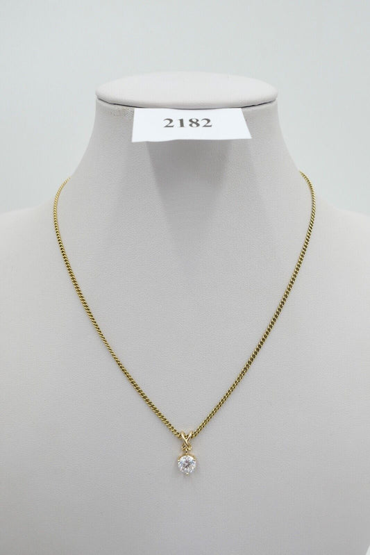 DQCZ Anhänger mit Zirkonia 585 / 14K Gold Gelbgold - Antikhandel-Stuttgart