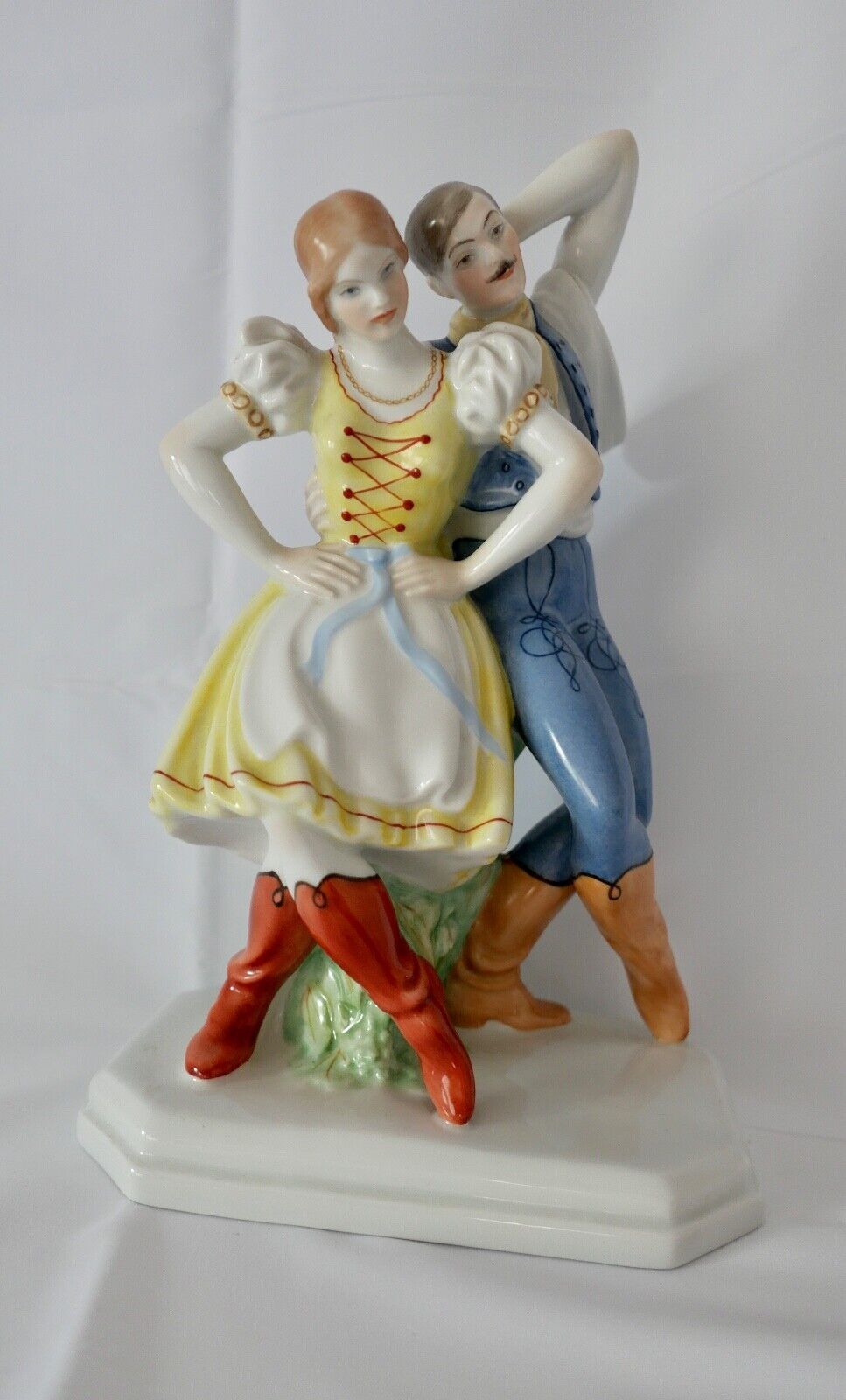 Porzellan Figur Herend Ungarn Paar tanzendes Pärchen Tänzer 27 cm 55/3 - Antikhandel-Stuttgart