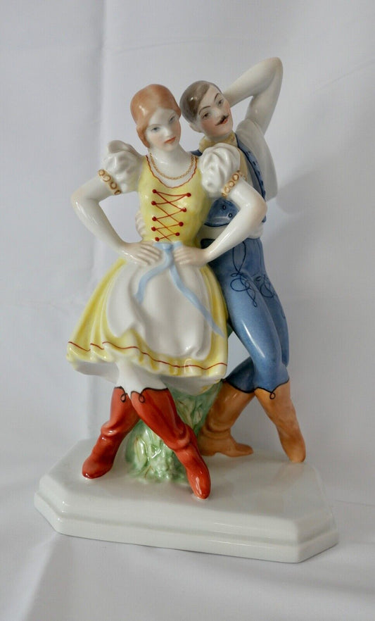 Porzellan Figur Herend Ungarn Paar tanzendes Pärchen Tänzer 27 cm 55/3 - Antikhandel-Stuttgart