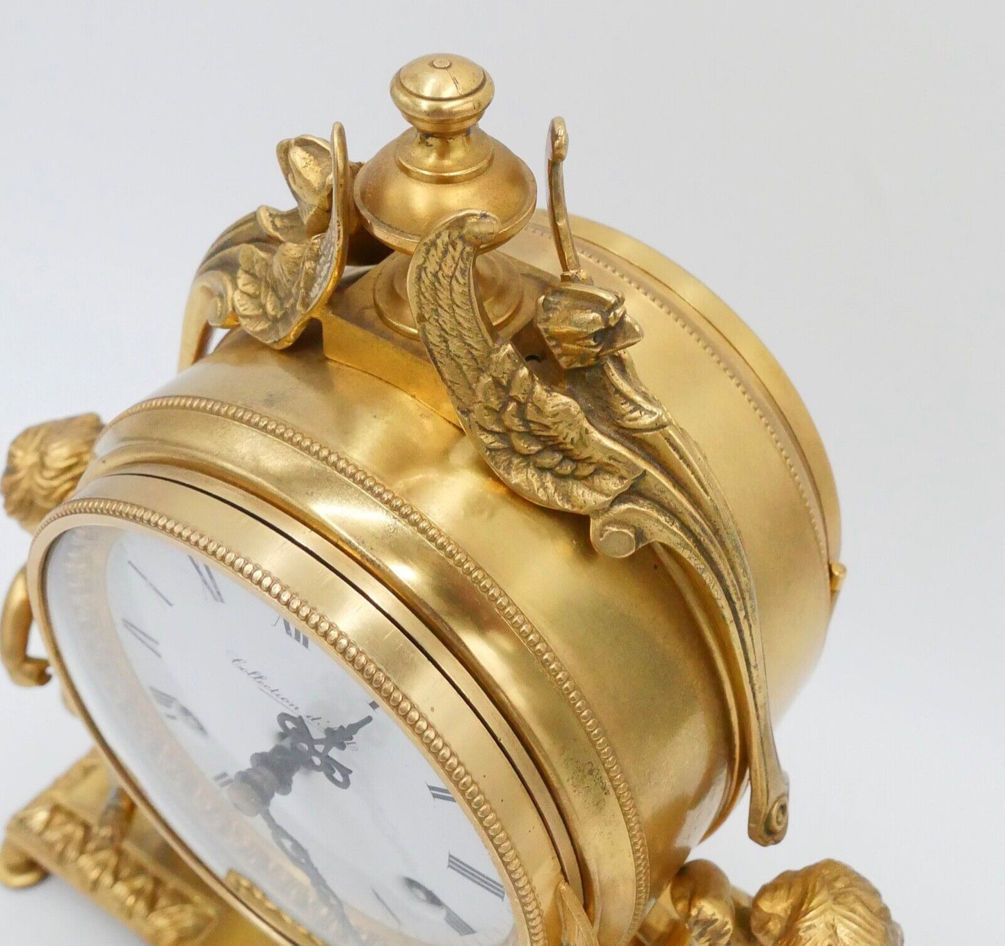 Collection D'Art Frankreich Kaminuhr Tischuhr 8 Tage Kinder Motiv 1960 vergoldet - Antikhandel-Stuttgart