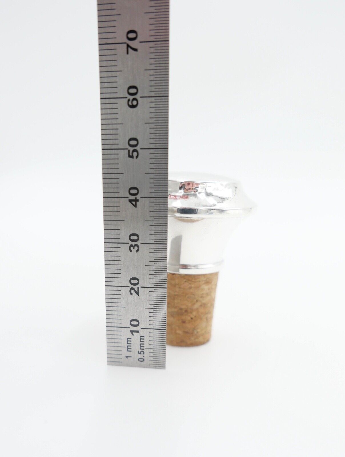 30er / 40er Jahre Korken NEU Flaschenkorken gehämmert 835 Silber Halbmond Krone - Antikhandel-Stuttgart