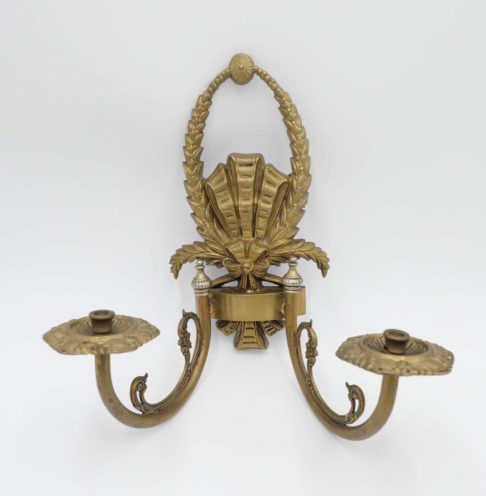 Jugendstil Art Nouveau Frankreich um 1900 Messing Wandleuchte ohne Glas - Antikhandel-Stuttgart