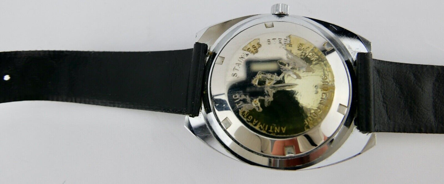 GENEVE Automatic Herren Armbanduhr INT 7522/3 Duromat ZB blau sehr selten NEUwer - Antikhandel-Stuttgart