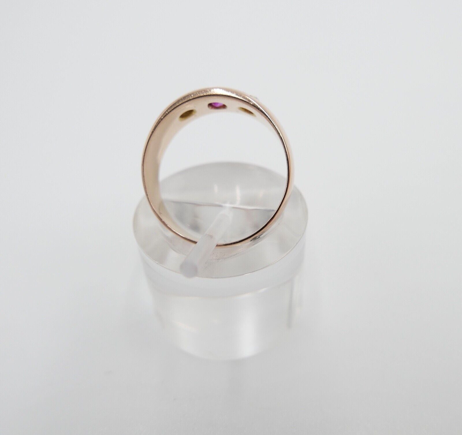 um 1900 Antiker Damen Ring Rotgold 585 14K Gr. 57 Diamanten & Rubin Stern Motiv - Antikhandel-Stuttgart