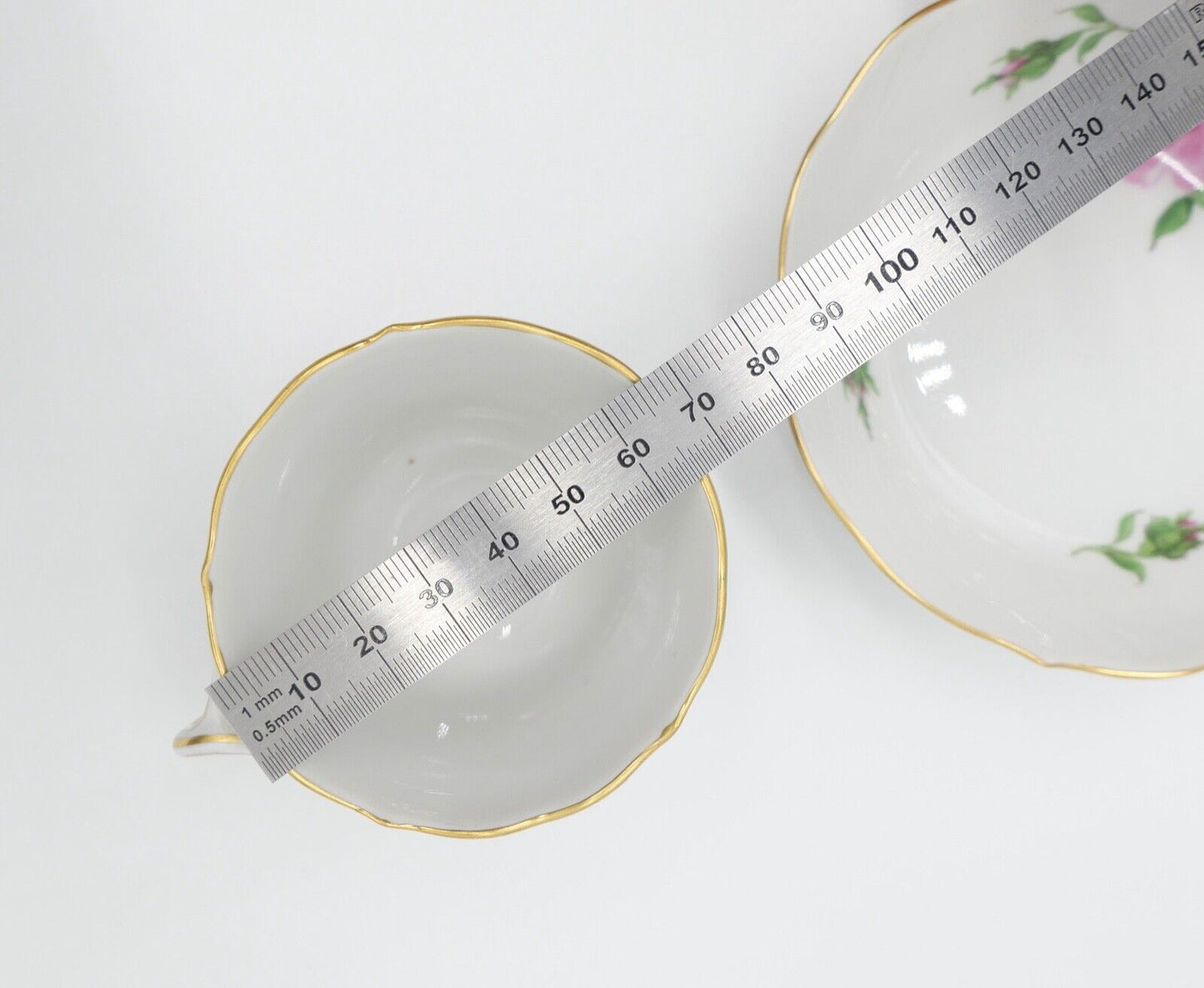 Meissen 1. & 2. Wahl SET " ROTE ROSE " Aschenbecher Vase Mokka Tasse Untertasse - Antikhandel-Stuttgart