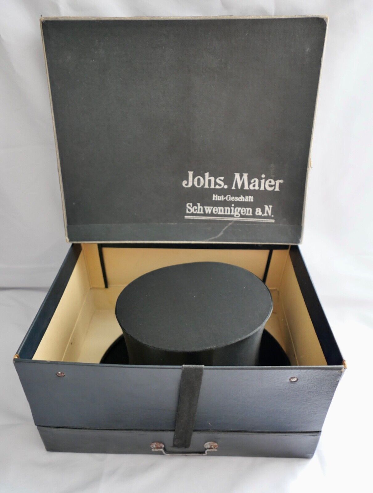 Falt Zylinder Chapeau Claque mit Hutschachtel Beste Marke D.R.P.233295 NEUwertig - Antikhandel-Stuttgart