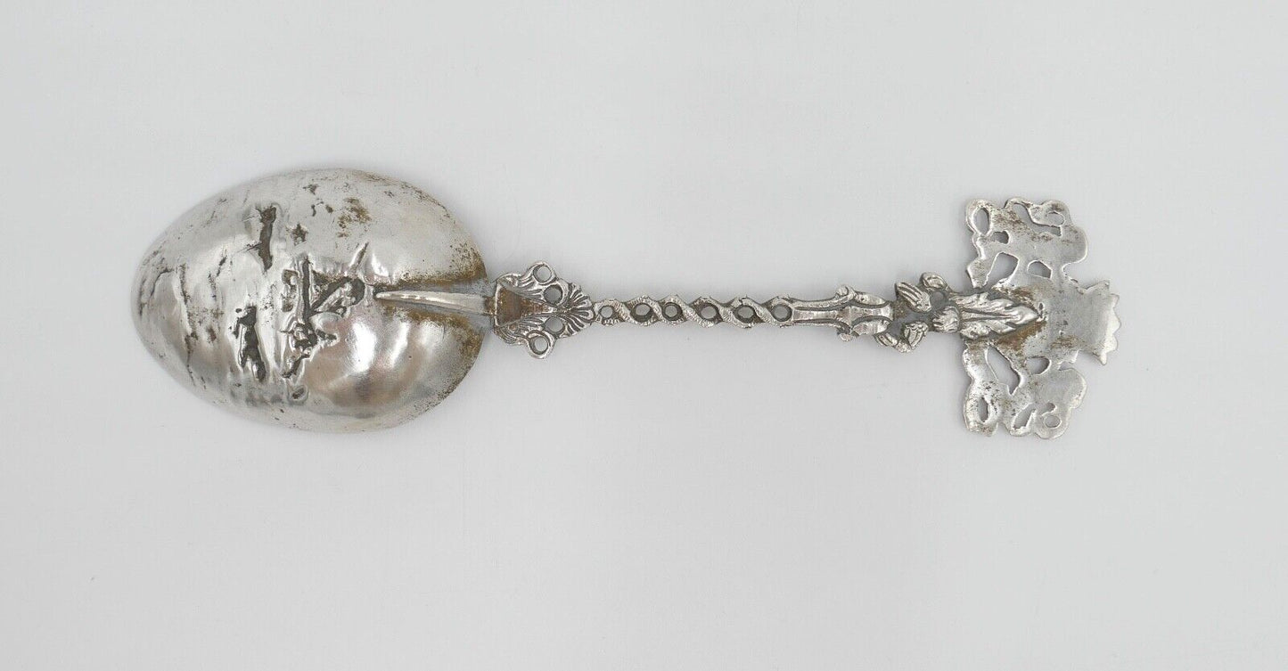 Löffel Arnhem / Niederlande Stadtwappen Silber 800 Halbmond Krone 58,1 Gr - Antikhandel-Stuttgart