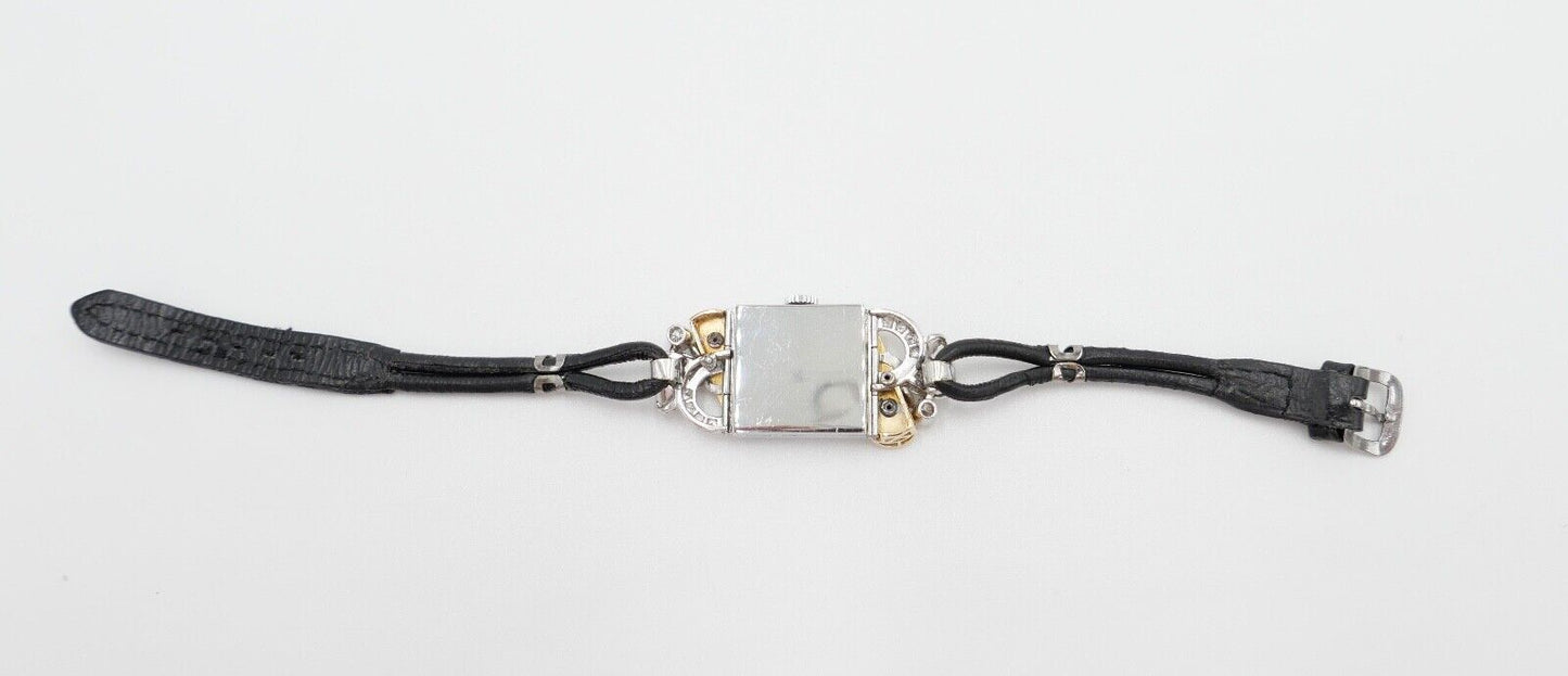 ART DECO DAMEN ARMBANDUHR 750 / 18K WEIß GELB GOLD 48x Diamant Brillant 2,16 CT - Antikhandel-Stuttgart