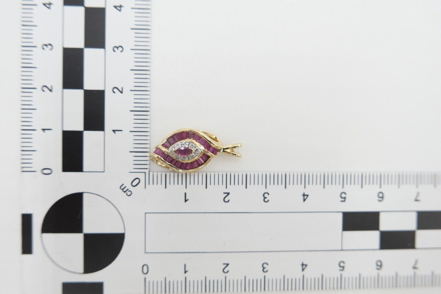 THL Samuel Aaron 10K GOLD Anhänger mit Rubinen und Diamanten - Antikhandel-Stuttgart