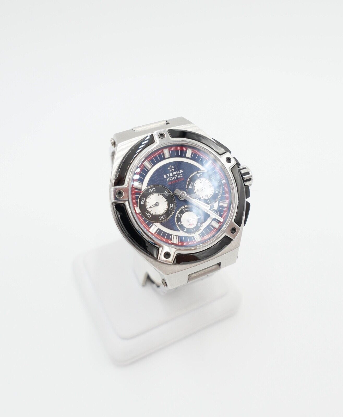 Eterna Royal KonTiki Chronograph GMT 45mm 7760.00 aus 2019 Edelstahl FULL SET - Antikhandel-Stuttgart