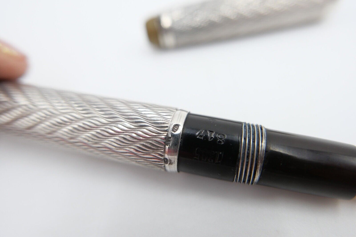 alter Füllfederhalter Sammlerstück um 1930 835 Silber 585 / 14 Ct Goldfeder - Antikhandel-Stuttgart