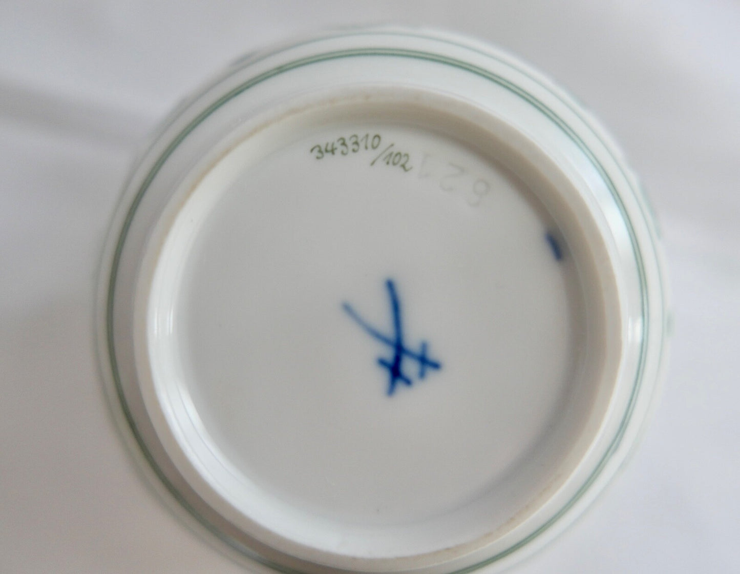 Meissen 1. Wahl Porzellan Zucker Dose Döschen  indisch grün reich