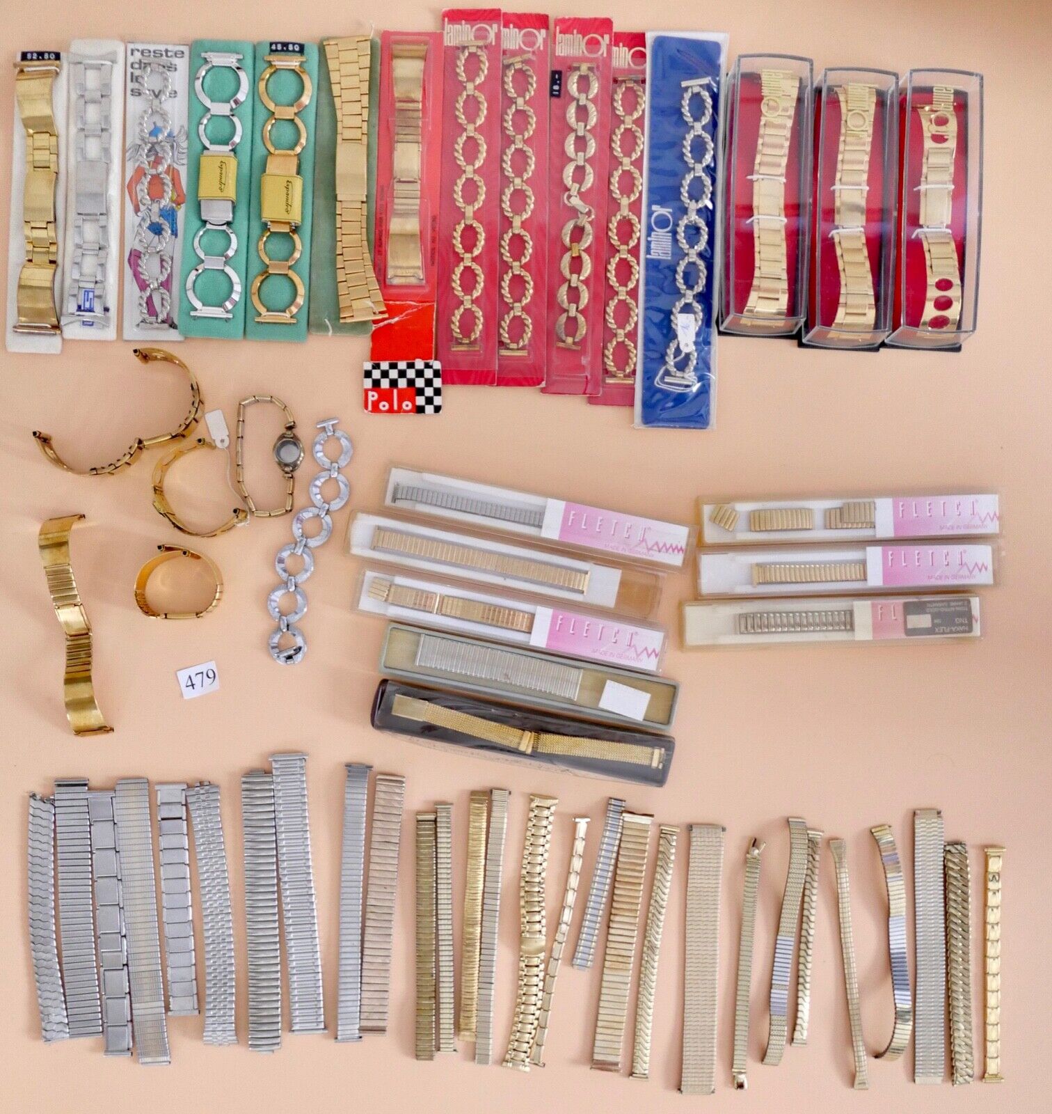 NEU Konvolut 57 Uhrenarmbänder Armband Uhren Juwelierauflösung Gold Racing POLO - Antikhandel-Stuttgart