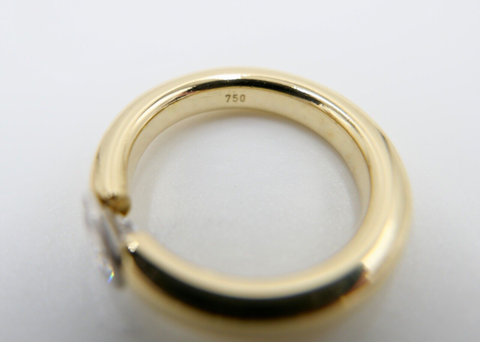 Massiver 750 18K LUXUS Gelbgold Damen Brillant Spannring 0,90 Ct tGr.56 - Antikhandel-Stuttgart