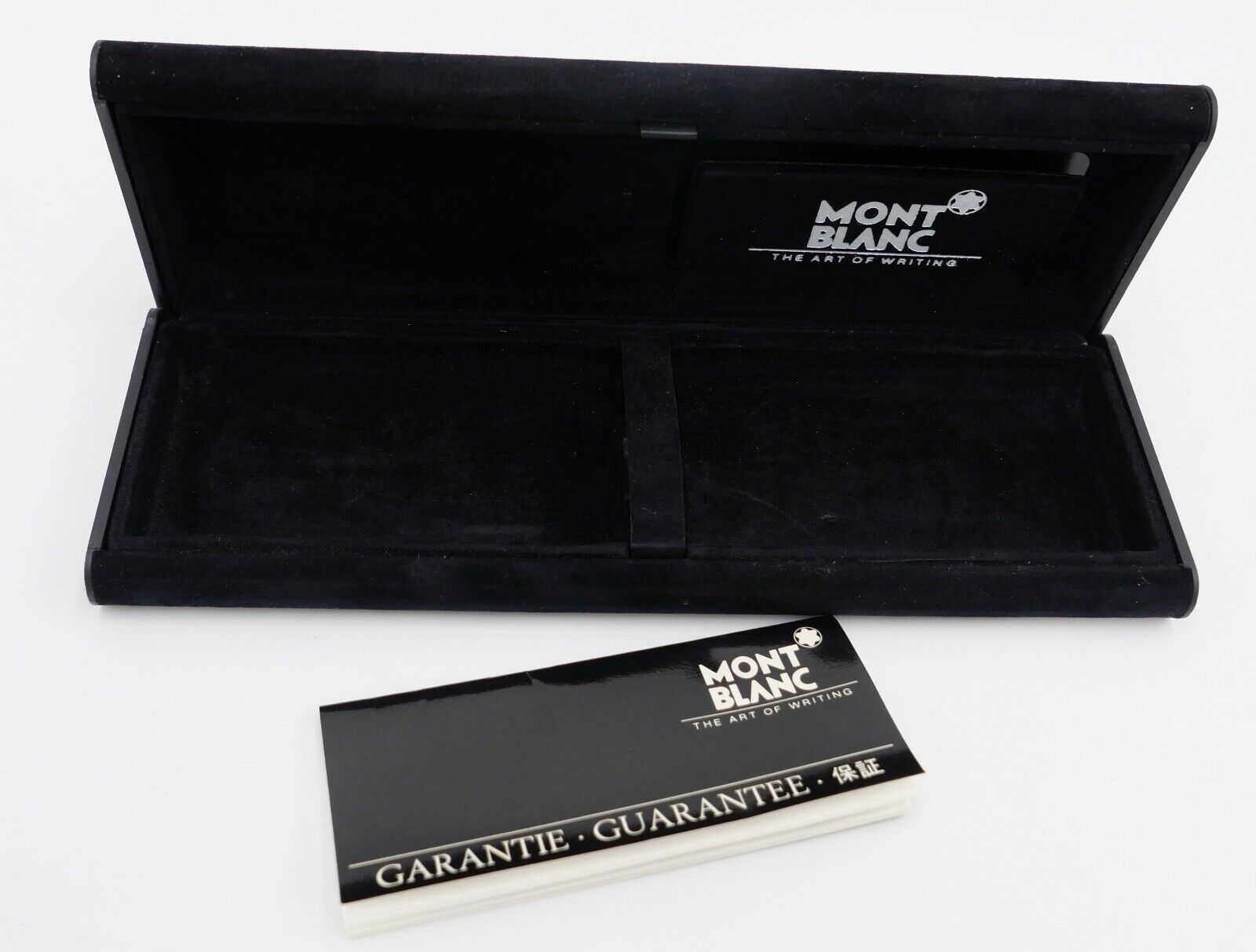 MONTBLANC schwarzes Samt Etui für drei Kugelschreiber / Stifte Garantiekarte - Antikhandel-Stuttgart