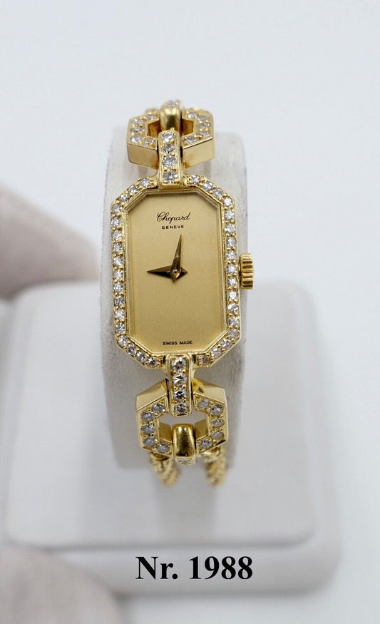 Chopard L.U.C. Damen 750 Gelbgold Armbanduhr 20x13mm 71 Brillanten 1,06 Ct G3736 - Antikhandel-Stuttgart