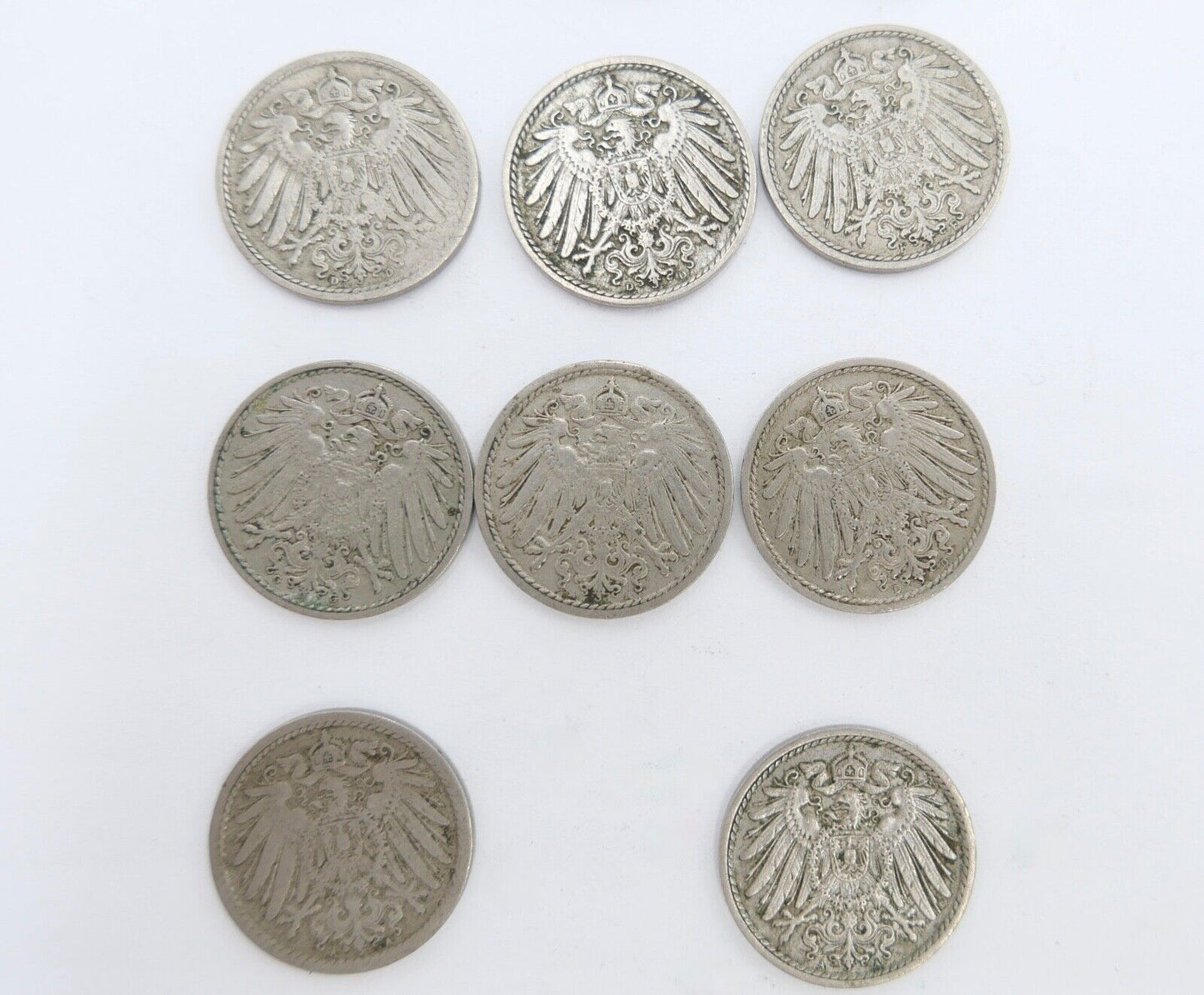 46x 5 Pfennig 1906 - 1914 A D F G großer Adler Jäger J.12 ss - stg - Antikhandel-Stuttgart